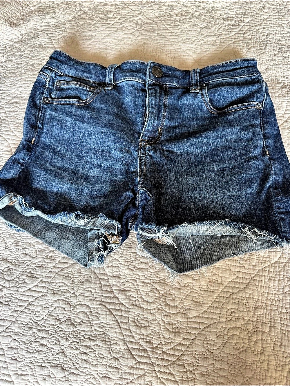 American Eagle SHORTEE Distressed Denim Jean Shorts in Blue Size 10